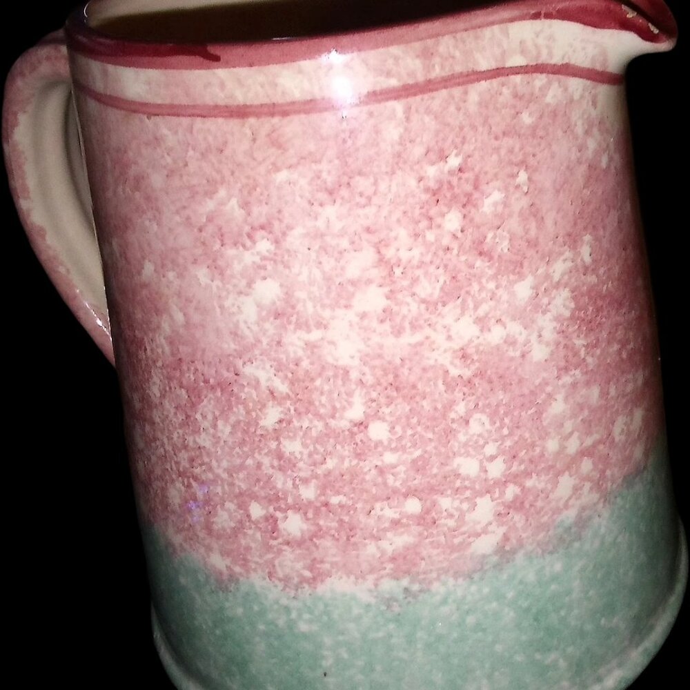 Lamas Italian Cottage Stonewear / Pottery Juice / Milk Pitcher - Pretty!